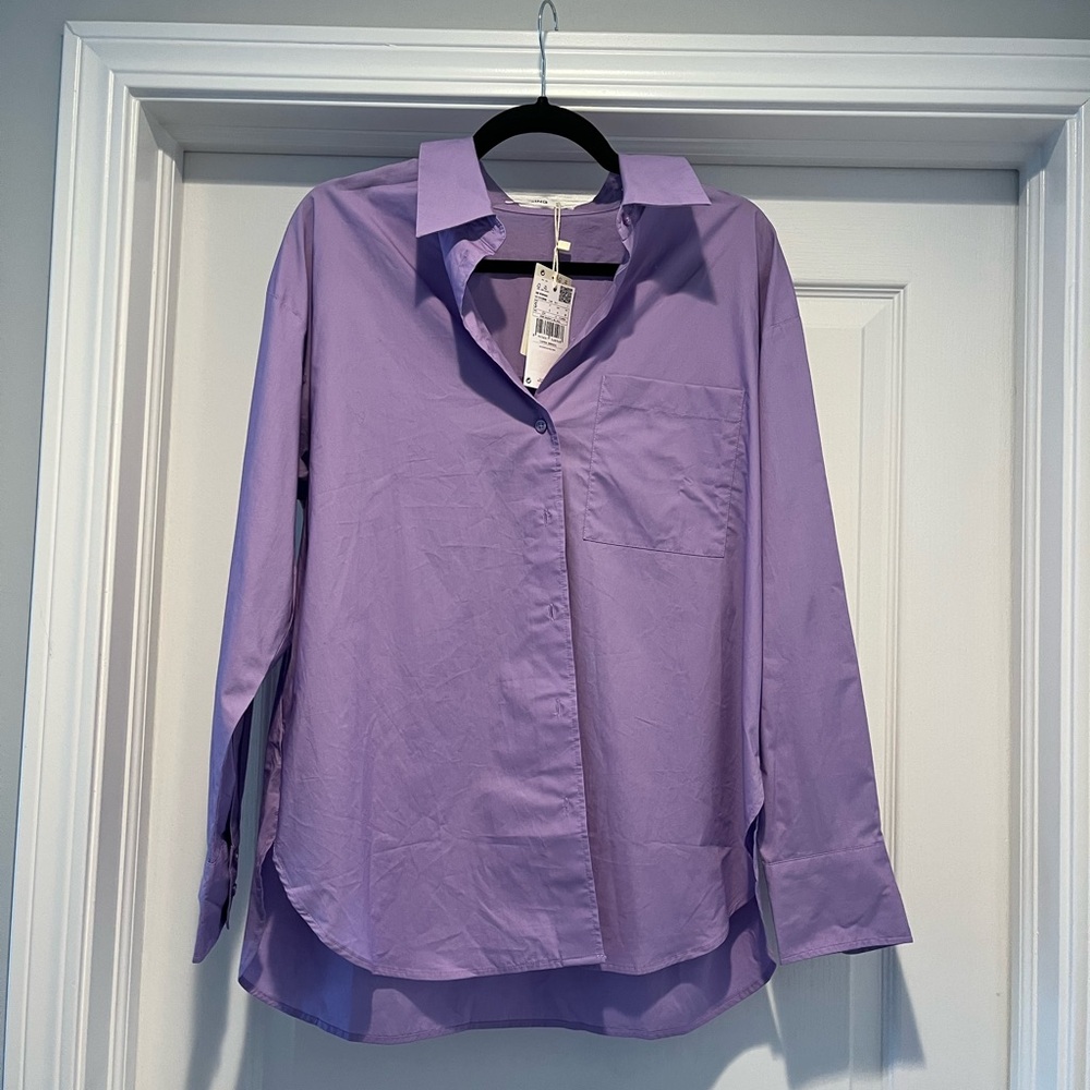 Chic Purple Button-Up Shirt